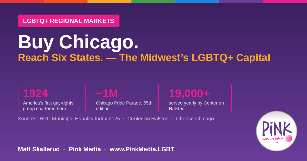 Buy Chicago. Reach Six States. — The Midwest's LGBTQ+ Capital Is the Most Under-Bought Market in America